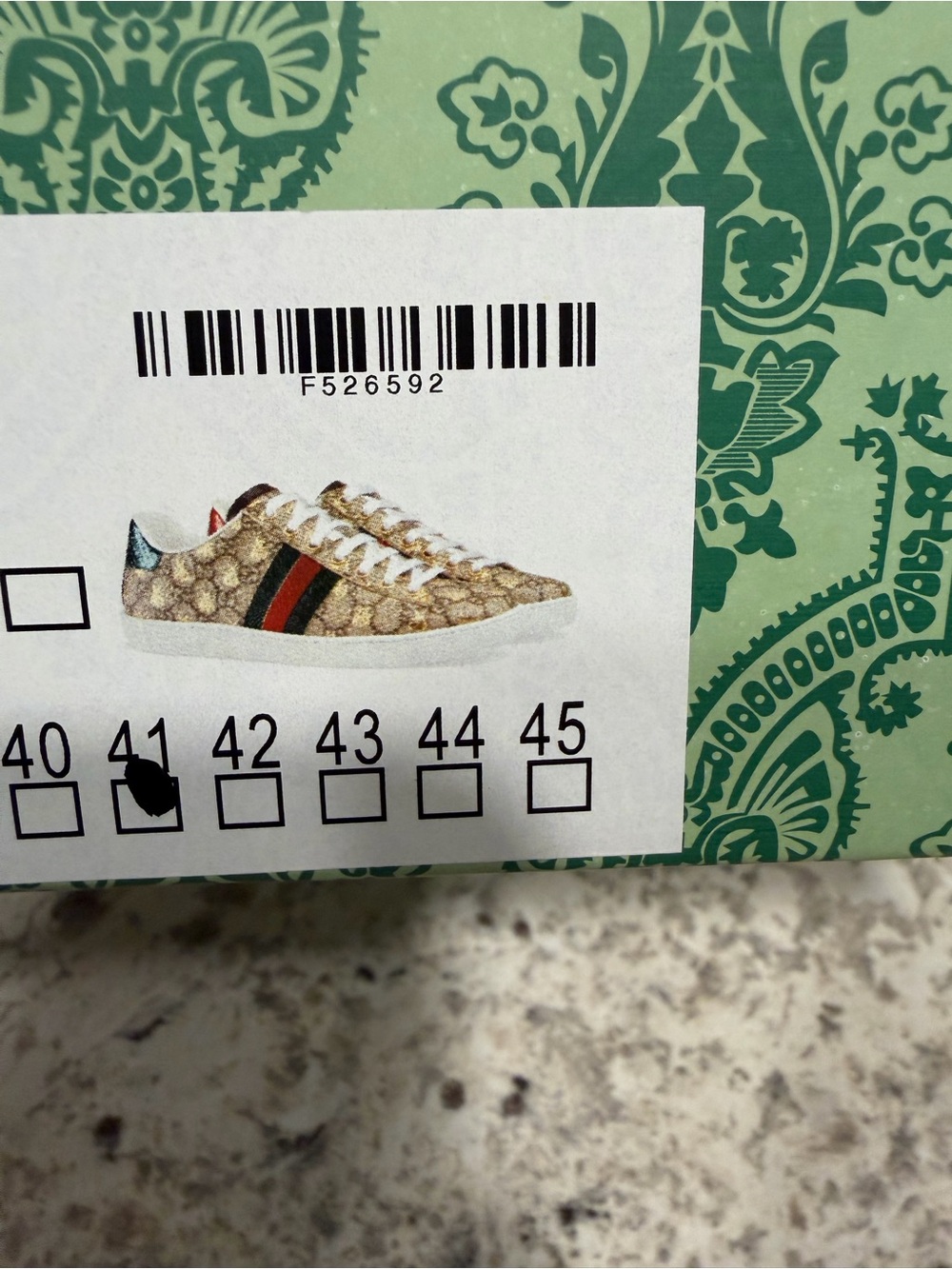 Gucci beige GG canvas sneakers with green and red web and red heel - Picture 6 of 6